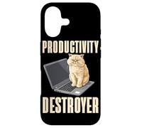 Carcasa para iPhone 17 Funny Cat Productivity Destroyer Dueño de Gato Humor Amante de los Gatos