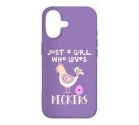 Carcasa para iPhone 17 Funny Chicken Mom Just a Girl Who Loves Peckers Chicken Mama