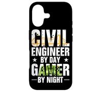 Carcasa para iPhone 17 Funny Civil Engineer by Day Gamer by Night Engineering
