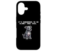 Carcasa para iPhone 17 Funny Dangerous Go Alone Pixel bit Video Gamer Pittie Lover
