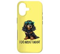 Carcasa para iPhone 17 Funny Do What I Want Black Long Haired Dachshund Lover
