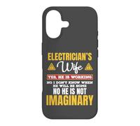 Carcasa para iPhone 17 Funny Electricians Wife Yes He's Working