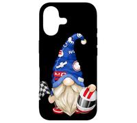 Carcasa para iPhone 17 Funny GNOME with Helmet and Target Flag For Race Car Driver