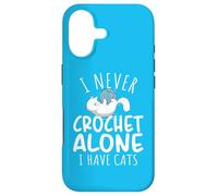 Carcasa para iPhone 17 Funny I Never Crochet Alone I Have Cats Crochet Lover