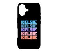 Carcasa para iPhone 17 Funny Modern Repeated Text Design First Name Kelsie