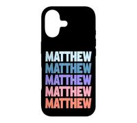 Carcasa para iPhone 17 Funny Modern Repetitive Text Design First Name Matthew