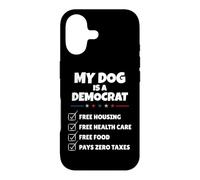 Carcasa para iPhone 17 Funny My Dog is A Democrat Free Housing Humor Men Women