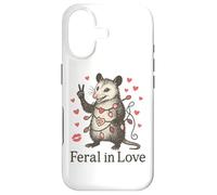 Carcasa para iPhone 17 Funny Possum Valentine Outfit Feral in Love Animal Design