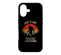 Carcasa para iPhone 17 Funny Retro Bigfoot Sosteniendo Cartón De Leche Y Volviendo A Casa