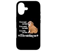 Carcasa para iPhone 17 Funny Retro Vintage Snack Make Meal Bake English Bulldog