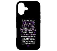 Carcasa para iPhone 17 Funny Saying - I Wanted To Go Jogging But Proverbs 28:1
