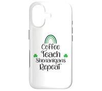 Carcasa para iPhone 17 Funny St Patricks Teacher Shenanigans Coffee Teach Repeat
