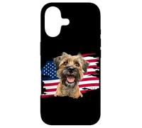 Carcasa para iPhone 17 Funny USA Flag 4th July Fourth America Border Terrier Lover