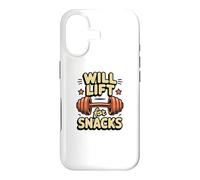Carcasa para iPhone 17 Funny Will Lift For Snacks Sarcástico Fitness Entrenamiento Citas