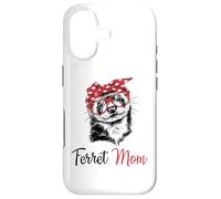Carcasa para iPhone 17 Funny Womens Girls Glasses Bandana Mom Ferret Lover