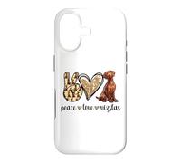 Carcasa para iPhone 17 Funny Womens Girls Kids Peace Love Vizslas Dog Lover