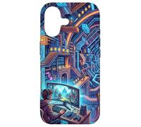 Carcasa para iPhone 17 Futurista Cyberpunk PC Gamer y Retro Pixel Art RPG Fantasía