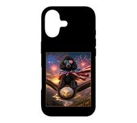 Carcasa para iPhone 17 Gafas con diseño de Perro caniche Negro sobre águila Calva con Bandera Americana