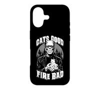 Carcasa para iPhone 17 Gatito Fats Good Fire Bad, Divertido, Amante de los Gatos de Frankenstein