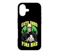 Carcasa para iPhone 17 Gatito Fats Good Fire Bad, Divertido, Amante de los Gatos de Frankenstein
