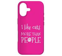 Carcasa para iPhone 17 Gatito sarcástico Retro Divertido con Texto en inglés I Like Cats More Than People
