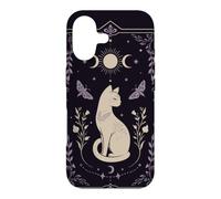 Carcasa para iPhone 17 Gato místico Celestial Luna Polilla Botánica Arte Oculto