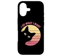 Carcasa para iPhone 17 Gato Negro Retro Hago lo Que Quiero - Funny Cat Lover