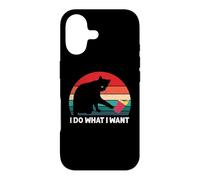 Carcasa para iPhone 17 Gato Negro Retro Hago lo Que Quiero - Funny Cat Lover