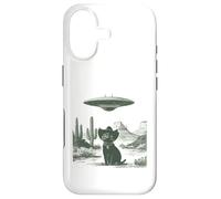 Carcasa para iPhone 17 Gato secuestro alienígena en el Desierto del Sombrero Occidental OVNI Sci-Fi Art