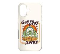 Carcasa para iPhone 17 Gay The Pray Away | Lindo Divertido Queer Frogs Rainbow Retro