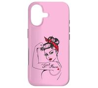 Carcasa para iPhone 17 Girl Power Modern Rosie The Riveter Pinup Retro Rosa Girly