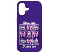 Carcasa para iPhone 17 Girls Like Trains Too Cute Pink Bow Locomotora Coqueta