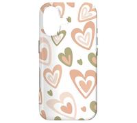 Carcasa para iPhone 17 Girly Coquette Cute Pink Heart Sage Green Hearts Valentines