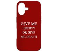 Carcasa para iPhone 17 Give Me Liberty o Give Me Death con Fuente Blanca Retro