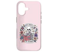 Carcasa para iPhone 17 Go Away I'm Reading Funny Skeleton Book Lovers Bookish Skull