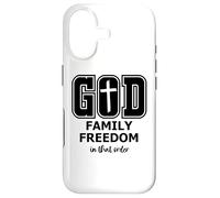 Carcasa para iPhone 17 God Family Country In That Order Its All About Jesus Freedom