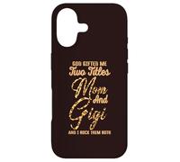 Carcasa para iPhone 17 God Gifted me Two Titles Mom Gigi Leopard Mother's Day