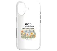 Carcasa para iPhone 17 God Is Within Her She Will Not Fall Psalm 46:5 Watercolor