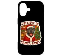 Carcasa para iPhone 17 Gorro de Navidad con Texto en inglés I Believe In Santa Paws Cane Corso Dog Mom Dad