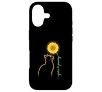 Carcasa para iPhone 17 Grace & Growing Cat and Sunflower Line Art Minimalist Floral