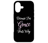 Carcasa para iPhone 17 Grace Name Personalizado Mujer Lindo Rosa Negro Hermana Niña
