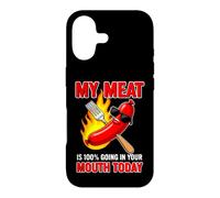Carcasa para iPhone 17 Gracioso Diciendo Que mi Carne va a tu Boca Hoy