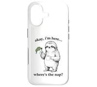 Carcasa para iPhone 17 Gracioso Perezoso Okay I'm Here Where's The Nap Gráfico