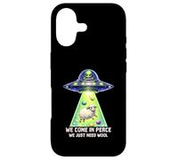 Carcasa para iPhone 17 Gracioso Venimos En Paz Solo Necesitamos El OVNI De Ciencia Ficción De Lana