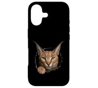 Carcasa para iPhone 17 Gráfico de Animal Caracal Wild Cat Breaking Through Torn Hole