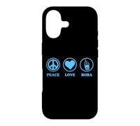 Carcasa para iPhone 17 Gráfico de Boba Simple y básico de Peace Love and Boba