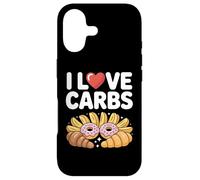 Carcasa para iPhone 17 Gráfico humorístico Divertido para Amantes del Pan I Love Carbs