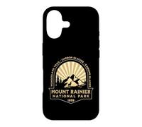 Carcasa para iPhone 17 Gráfico Retro Sunburst del Parque Nacional Mount Rainer Washington