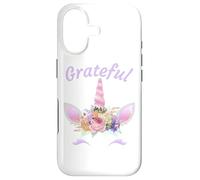 Carcasa para iPhone 17 Grateful: Unicornio Elegante Agradecido para Mujeres y niños