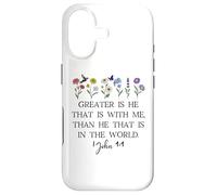 Carcasa para iPhone 17 Greater is He That is in Me Christian 1 John 4:4 Bible Verse